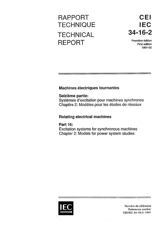 Cover IEC TR 60034-16-2:1991